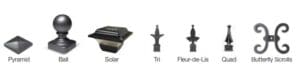 Aluminum fence accessories