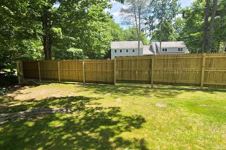 Wood privacy fence after